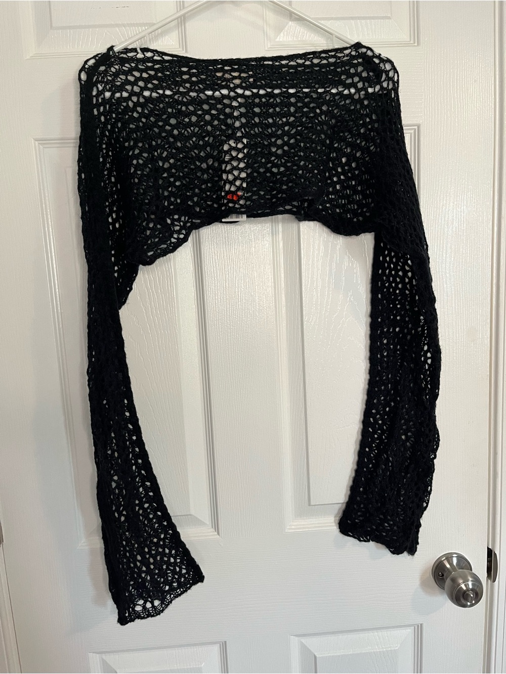 Black Open-Knit Shrug Sweater - Women's Lightweight Layer